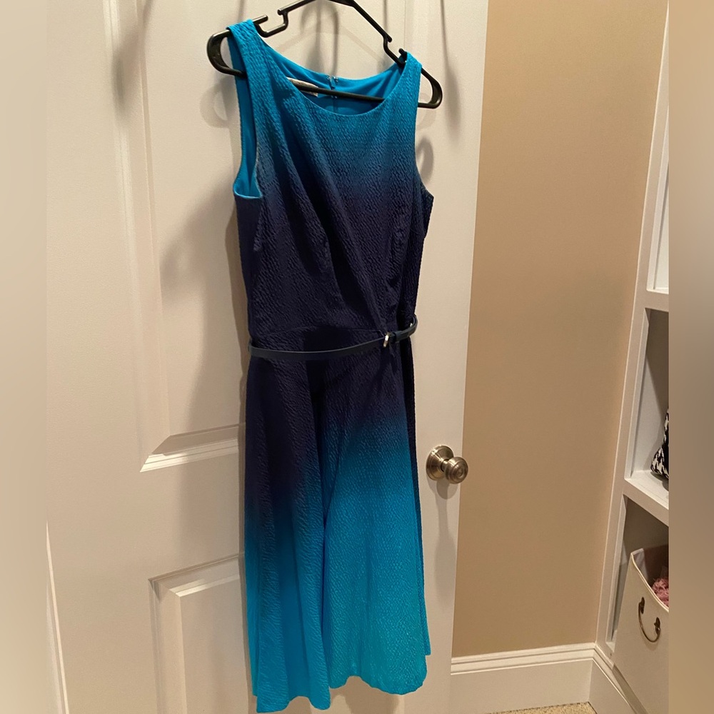 Evelyn PICONE Elegant Blue Ombre Sleeveless Dress